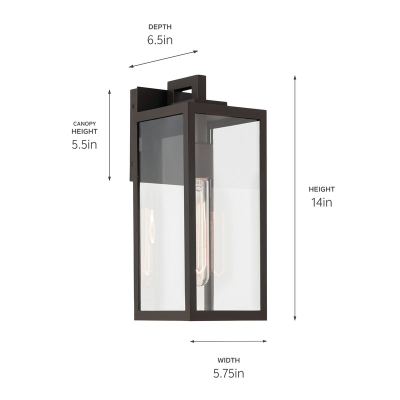 Kichler 59111OZ One Light Outdoor Wall Mount, Olde Bronze (4)