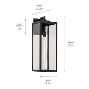 Kichler 59113BKT One Light Outdoor Wall Mount, Textured Black (4)