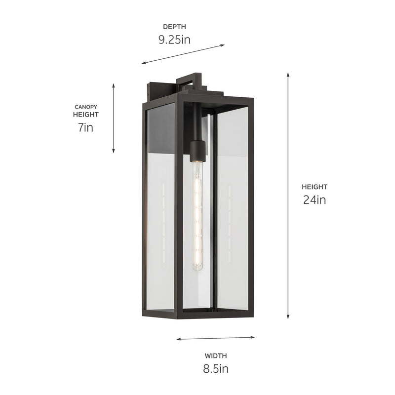 Kichler 59113OZ One Light Outdoor Wall Mount, Olde Bronze (4)