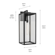 Kichler 59114BKT One Light Outdoor Wall Mount, Textured Black (4)
