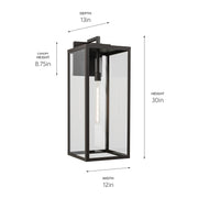 Kichler 59114OZ One Light Outdoor Wall Mount, Olde Bronze (4)