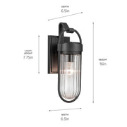 Kichler 59123BKT One Light Outdoor Wall Mount, Textured Black (5)