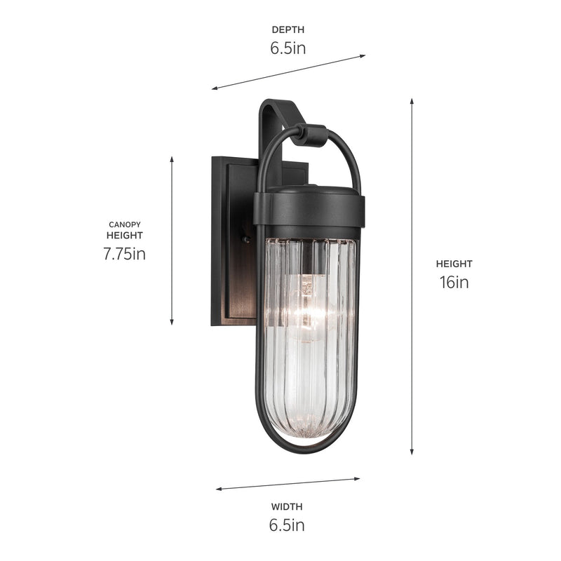 Kichler 59123BKT One Light Outdoor Wall Mount, Textured Black (5)