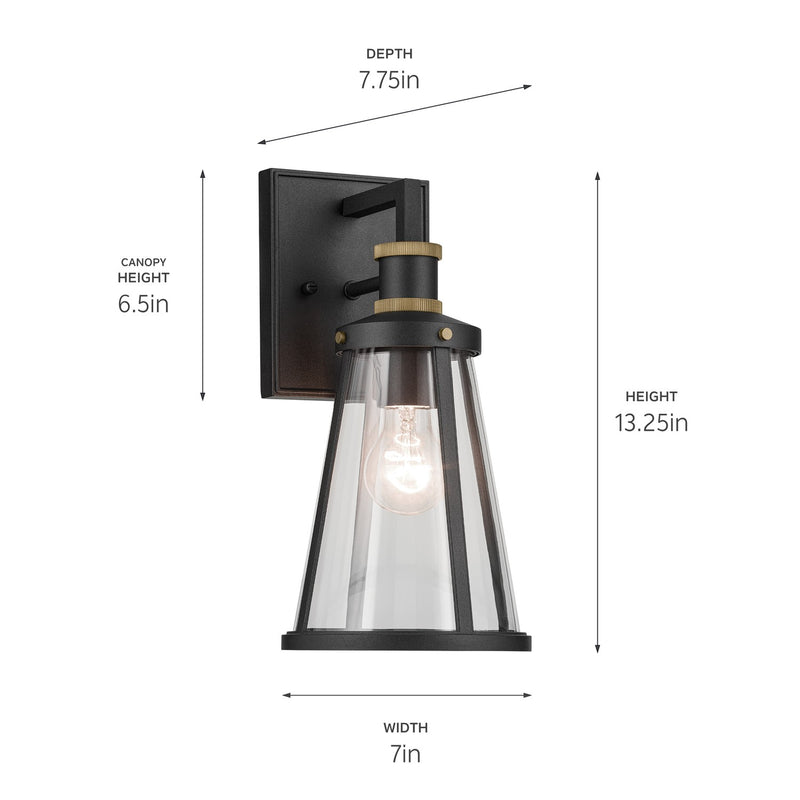 Kichler 59146BKT One Light Outdoor Wall Mount, Textured Black (5)