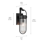 Kichler 59124BKT One Light Outdoor Wall Mount, Textured Black (5)