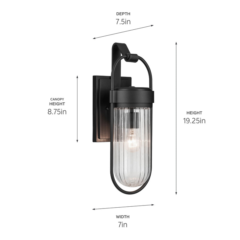 Kichler 59124BKT One Light Outdoor Wall Mount, Textured Black (5)
