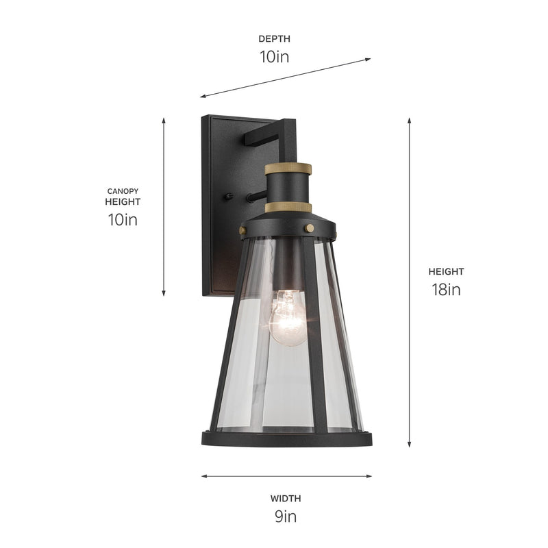 Kichler 59147BKT One Light Outdoor Wall Mount, Textured Black (5)