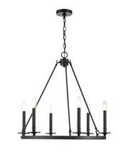 Millennium 6706-MB Florence Six Light Chandelier, Matte Black Alternate Image.jpg
