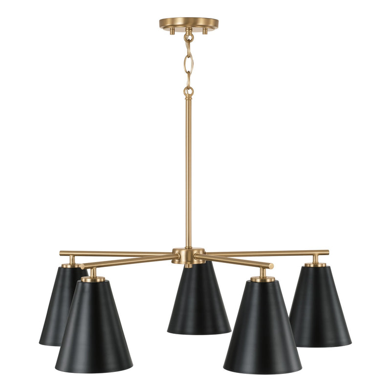 Capital Lighting AA1040RK Five Light Chandelier, Matte Brass and Black (2)