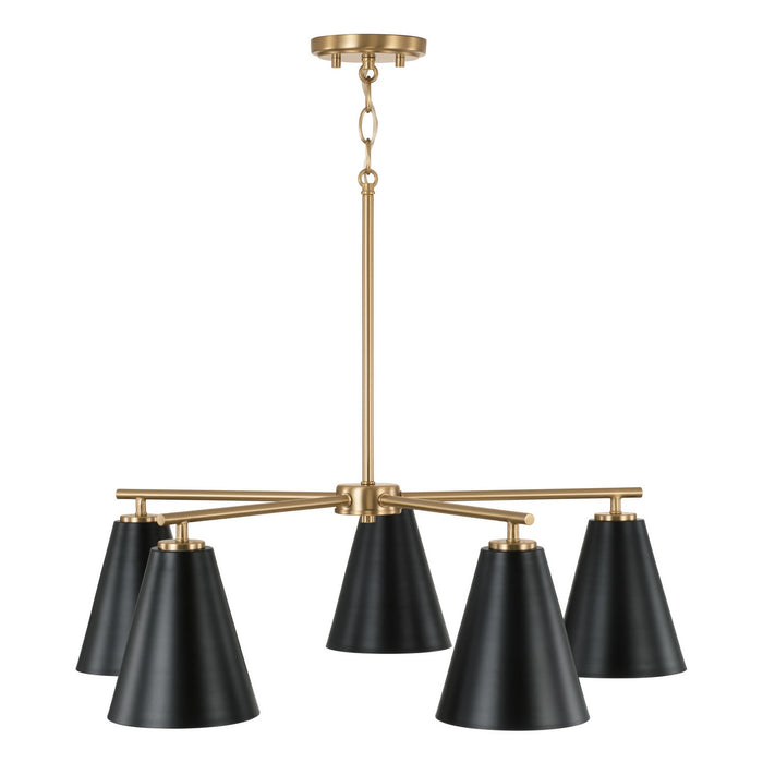 Capital Lighting AA1040RK Five Light Chandelier, Matte Brass and Black (2)