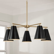 Capital Lighting AA1040RK Five Light Chandelier, Matte Brass and Black (3)