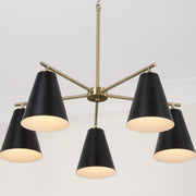 Capital Lighting AA1040RK Five Light Chandelier, Matte Brass and Black (4)