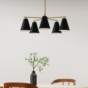 Capital Lighting AA1040RK Five Light Chandelier, Matte Brass and Black (5)