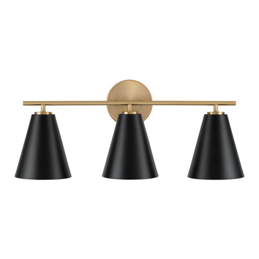 Capital Lighting AA1039RK Three Light Vanity, Matte Brass and Black (2)