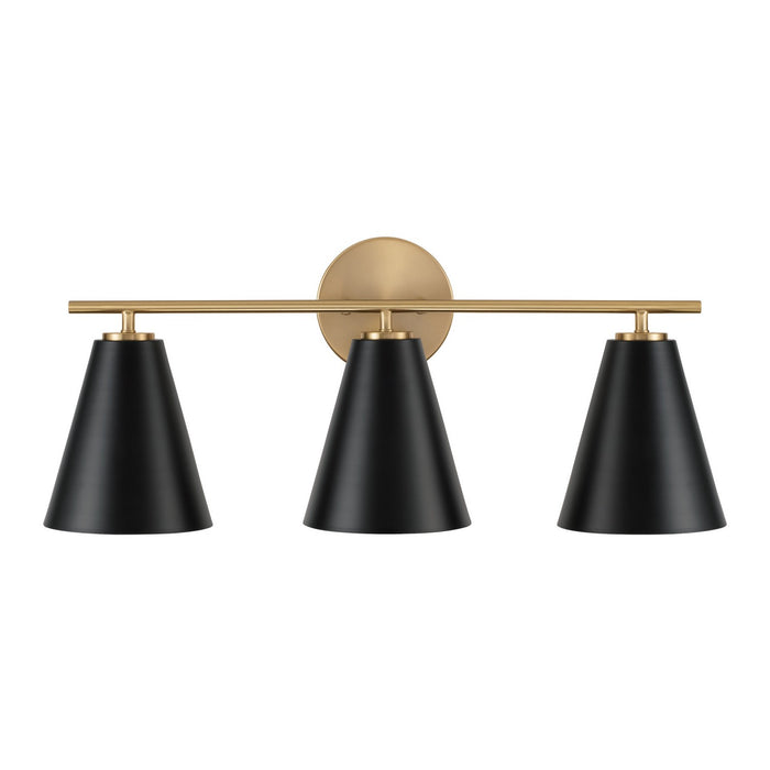 Capital Lighting AA1039RK Three Light Vanity, Matte Brass and Black (2)