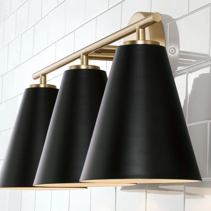 Capital Lighting AA1039RK Three Light Vanity, Matte Brass and Black (4)
