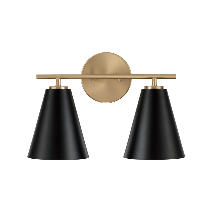 Capital Lighting AA1038RK Two Light Vanity, Matte Brass and Black (2)