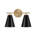 Capital Lighting AA1038RK Two Light Vanity, Matte Brass and Black (2)