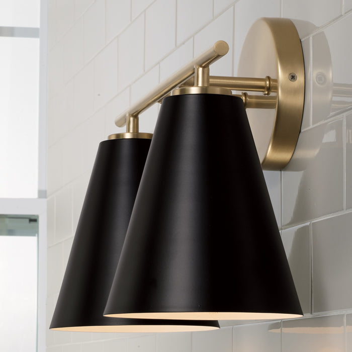 Capital Lighting AA1038RK Two Light Vanity, Matte Brass and Black (4)