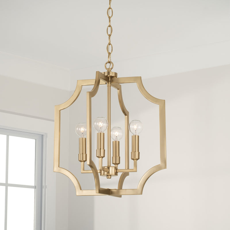 Capital Lighting AA1037MA Four Light Foyer Pendant, Matte Brass (4)