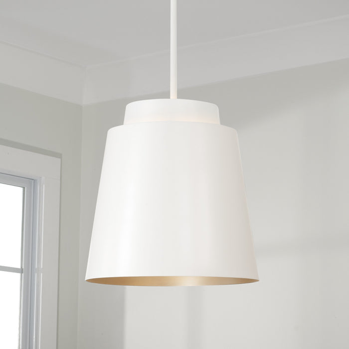 Capital Lighting AA1034WE One Light Pendant, Matte White (3)