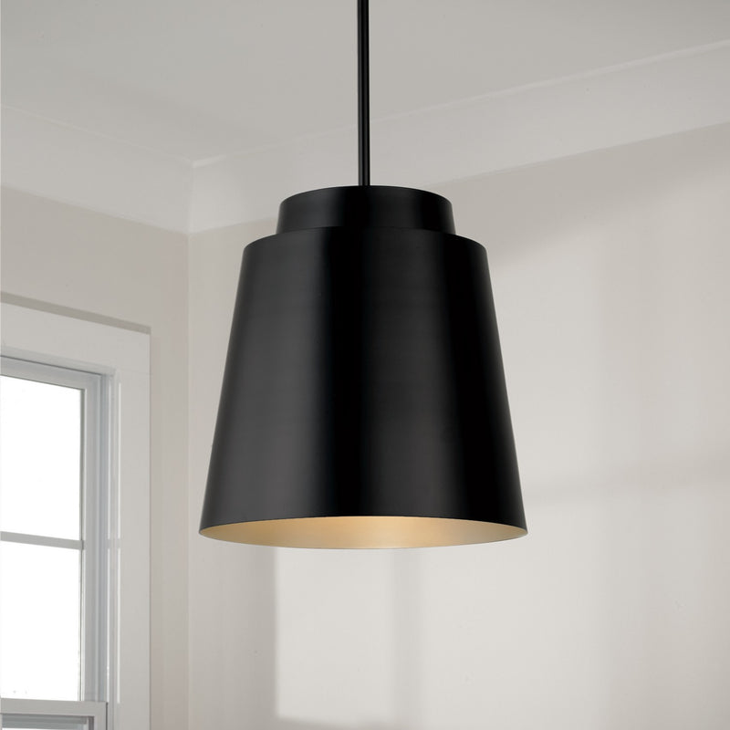 Capital Lighting AA1034MB One Light Pendant, Matte Black (3)