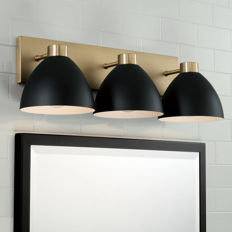 Capital Lighting 152031AB Ross Three Light Vanity, Aged Brass and Black Alternate Image 2.jpg