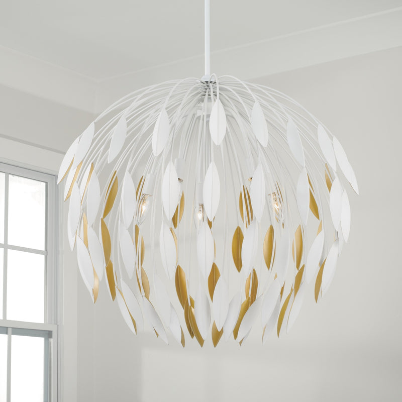 Capital Lighting 351851WE Margeaux Five Light Pendant, Matte White Alternate Image 2.jpg
