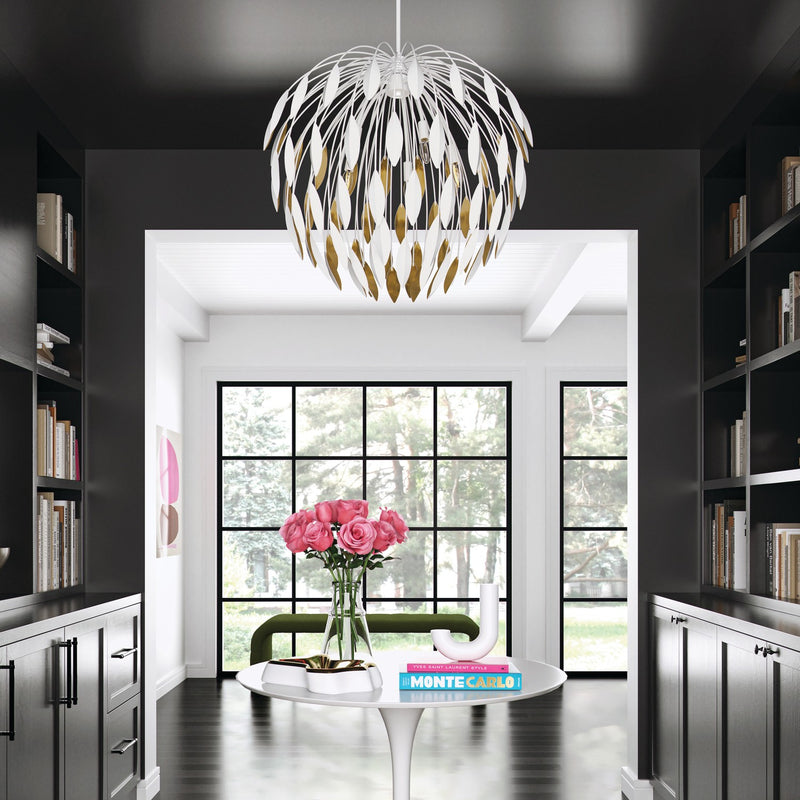 Capital Lighting 351851WE Margeaux Five Light Pendant, Matte White Alternate Image 3.jpg