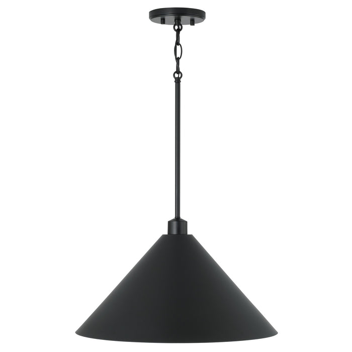 Capital Lighting 351311MB Alden One Light Pendant, Matte Black Alternate Image.jpg