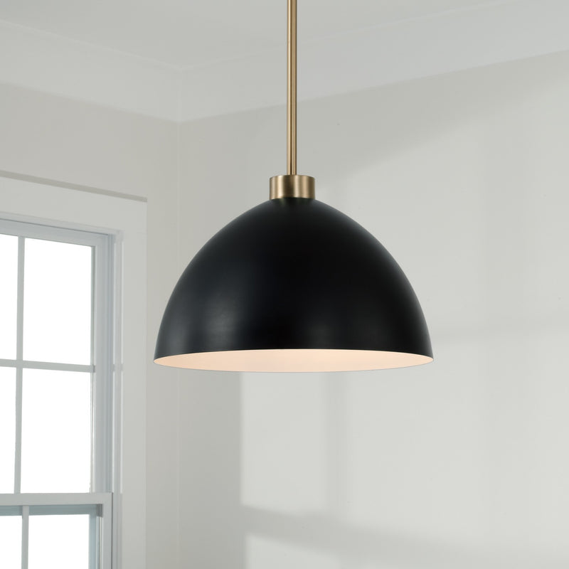 Capital Lighting 352011AB Ross One Light Pendant, Aged Brass and Black Alternate Image 3.jpg