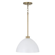 Capital Lighting 352011AW Ross One Light Pendant, Aged Brass and White Alternate Image.jpg