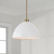 Capital Lighting 352011AW Ross One Light Pendant, Aged Brass and White Alternate Image 3.jpg