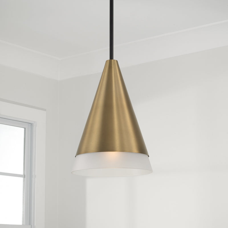 Capital Lighting 351911AB Avant One Light Pendant, Aged Brass and Black Alternate Image 3.jpg