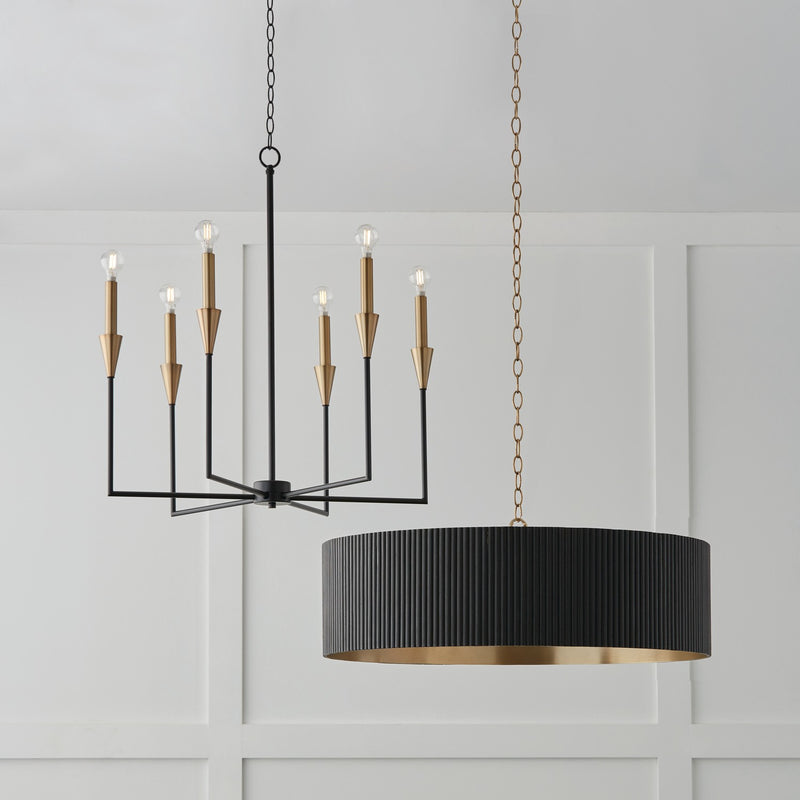 Capital Lighting 450741KR Donovan Four Light Chandelier, Black Stain and Matte Brass Alternate Image 3.jpg