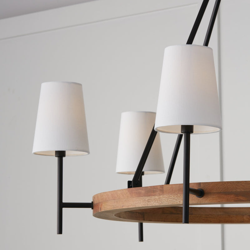 Capital Lighting 450861WK-709 Jonah Six Light Chandelier, Light Wood and Matte Black Alternate Image 2.jpg