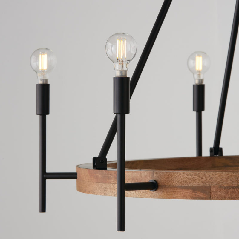 Capital Lighting 450861WK-709 Jonah Six Light Chandelier, Light Wood and Matte Black Alternate Image 3.jpg