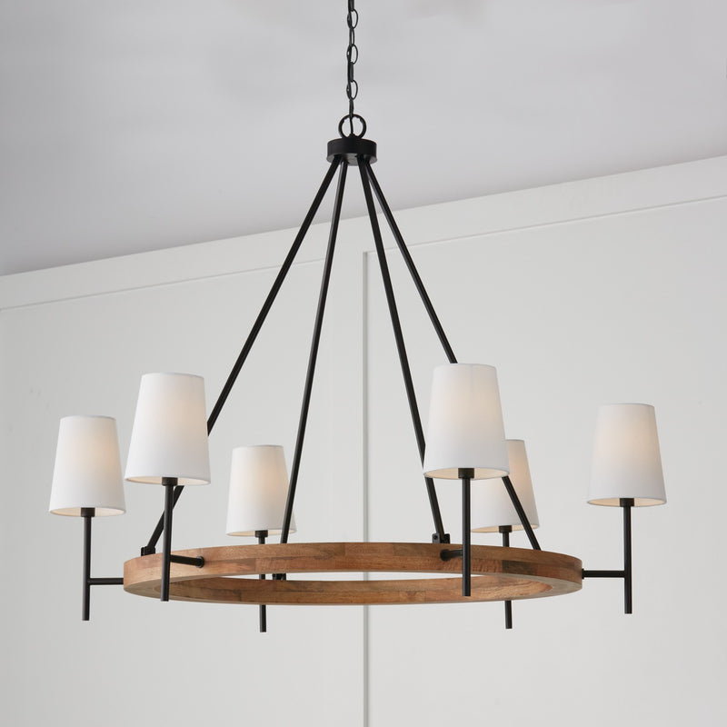 Capital Lighting 450861WK-709 Jonah Six Light Chandelier, Light Wood and Matte Black Alternate Image 4.jpg