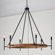 Capital Lighting 450861WK-709 Jonah Six Light Chandelier, Light Wood and Matte Black Alternate Image.jpg