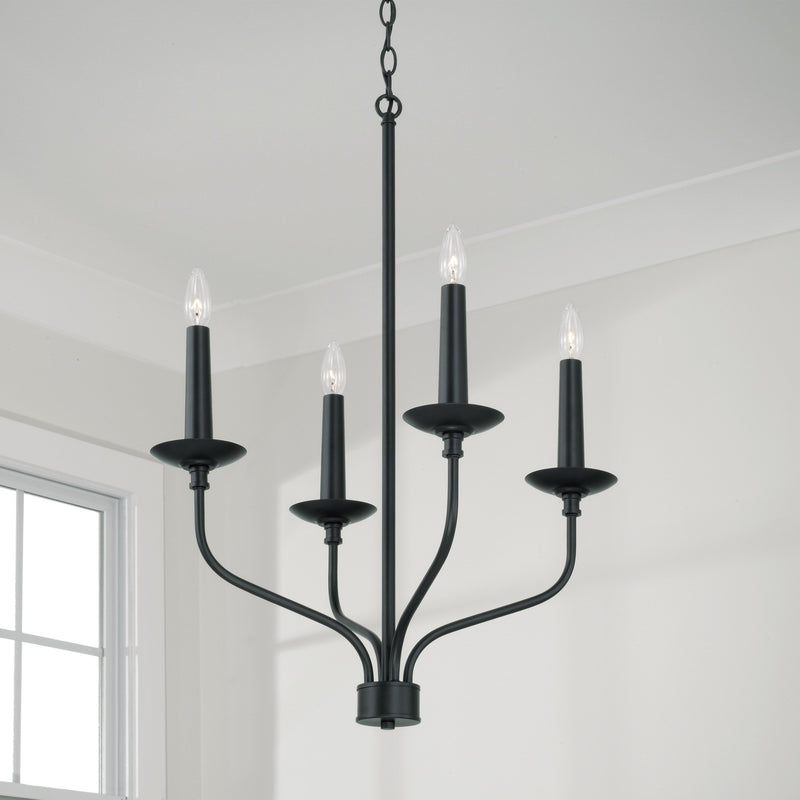 Capital Lighting 451541MB Wilder Four Light Chandelier, Matte Black Alternate Image.jpg