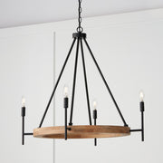 Capital Lighting 450841WK-709 Jonah Four Light Chandelier, Light Wood and Matte Black Alternate Image.jpg