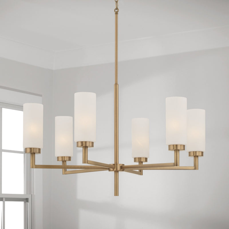 Capital Lighting 451761AD Alyssa Six Light Chandelier, Aged Brass Alternate Image 3.jpg