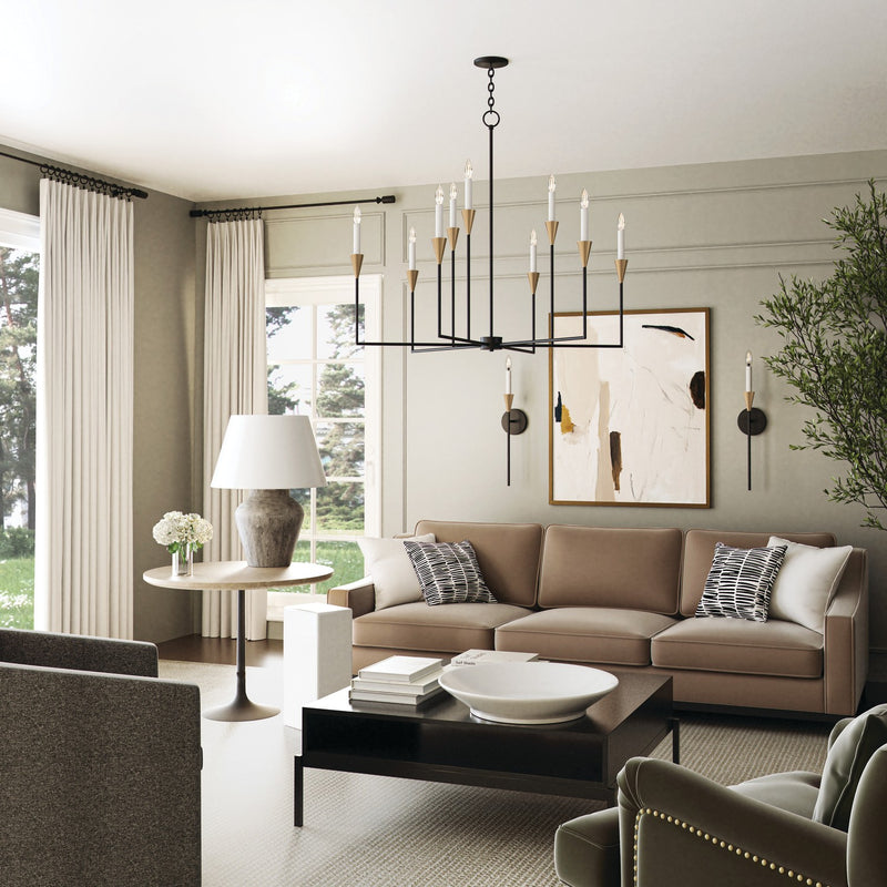 Capital Lighting 451991AB Avant Nine Light Chandelier, Aged Brass and Black Alternate Image.jpg