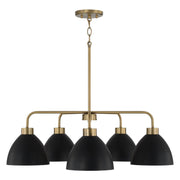 Capital Lighting 452051AB Ross Five Light Chandelier, Aged Brass and Black Alternate Image.jpg
