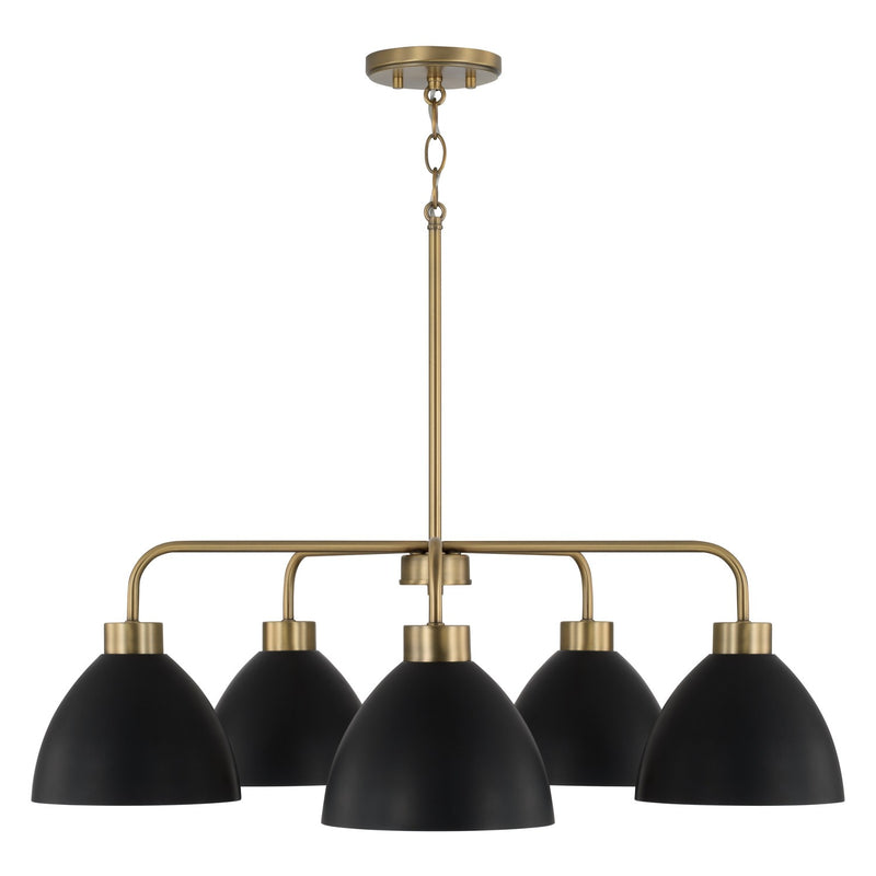 Capital Lighting 452051AB Ross Five Light Chandelier, Aged Brass and Black Alternate Image.jpg