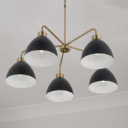 Capital Lighting 452051AB Ross Five Light Chandelier, Aged Brass and Black Alternate Image 2.jpg