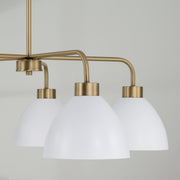 Capital Lighting 452051AW Ross Five Light Chandelier, Aged Brass and White Alternate Image 2.jpg