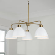 Capital Lighting 452051AW Ross Five Light Chandelier, Aged Brass and White Alternate Image 3.jpg
