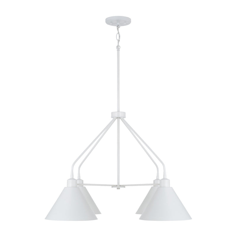 Capital Lighting 451341WE Alden Four Light Chandelier, Matte White Alternate Image.jpg