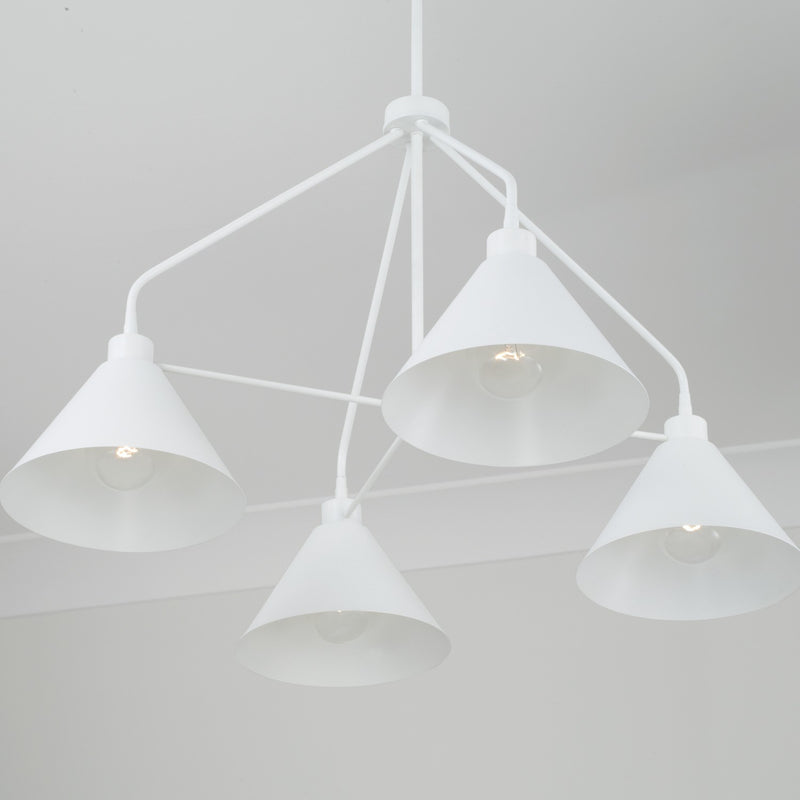 Capital Lighting 451341WE Alden Four Light Chandelier, Matte White Alternate Image 2.jpg